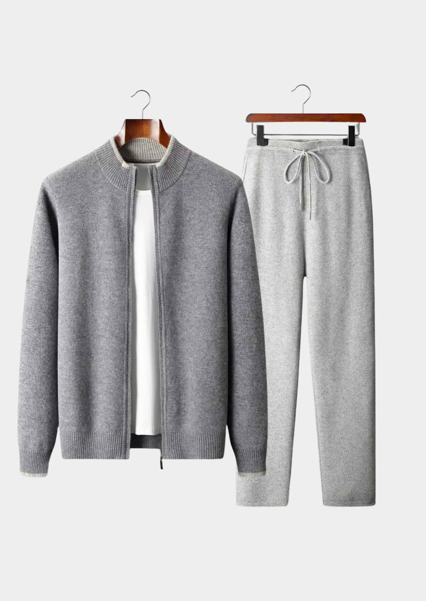 PURE EXTRA-FINE MERINO WOOL TWO TONE SET