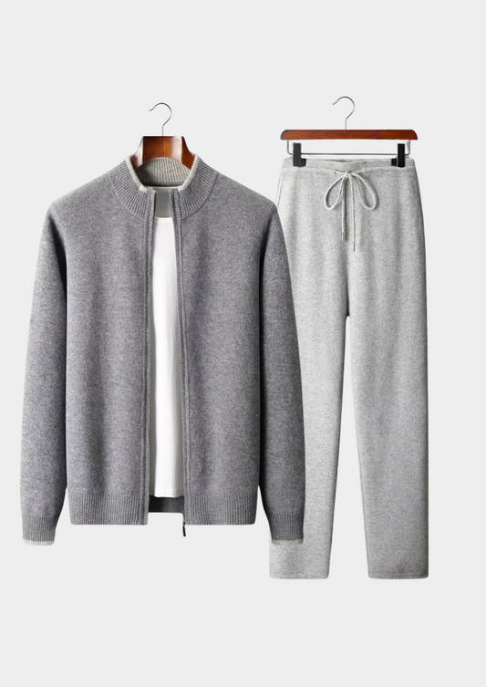 PURE EXTRA-FINE MERINO WOOL TWO TONE SET