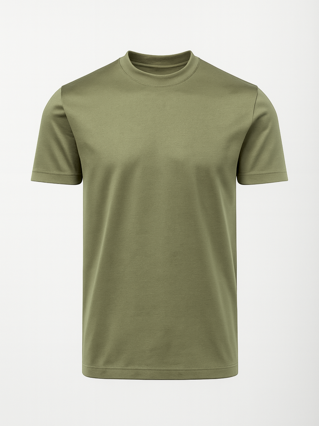 Mercerised Cotton T-Shirt - Olive
