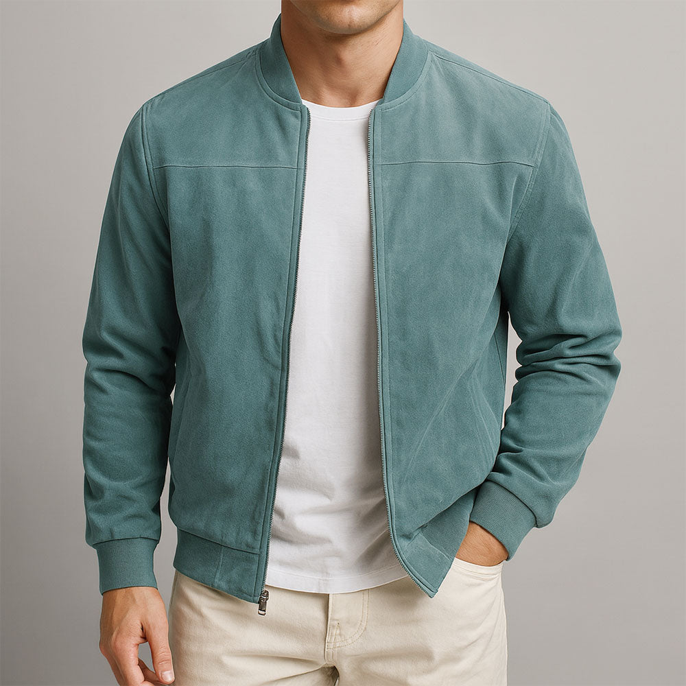 Classic Urban Suede Bomber Jacket