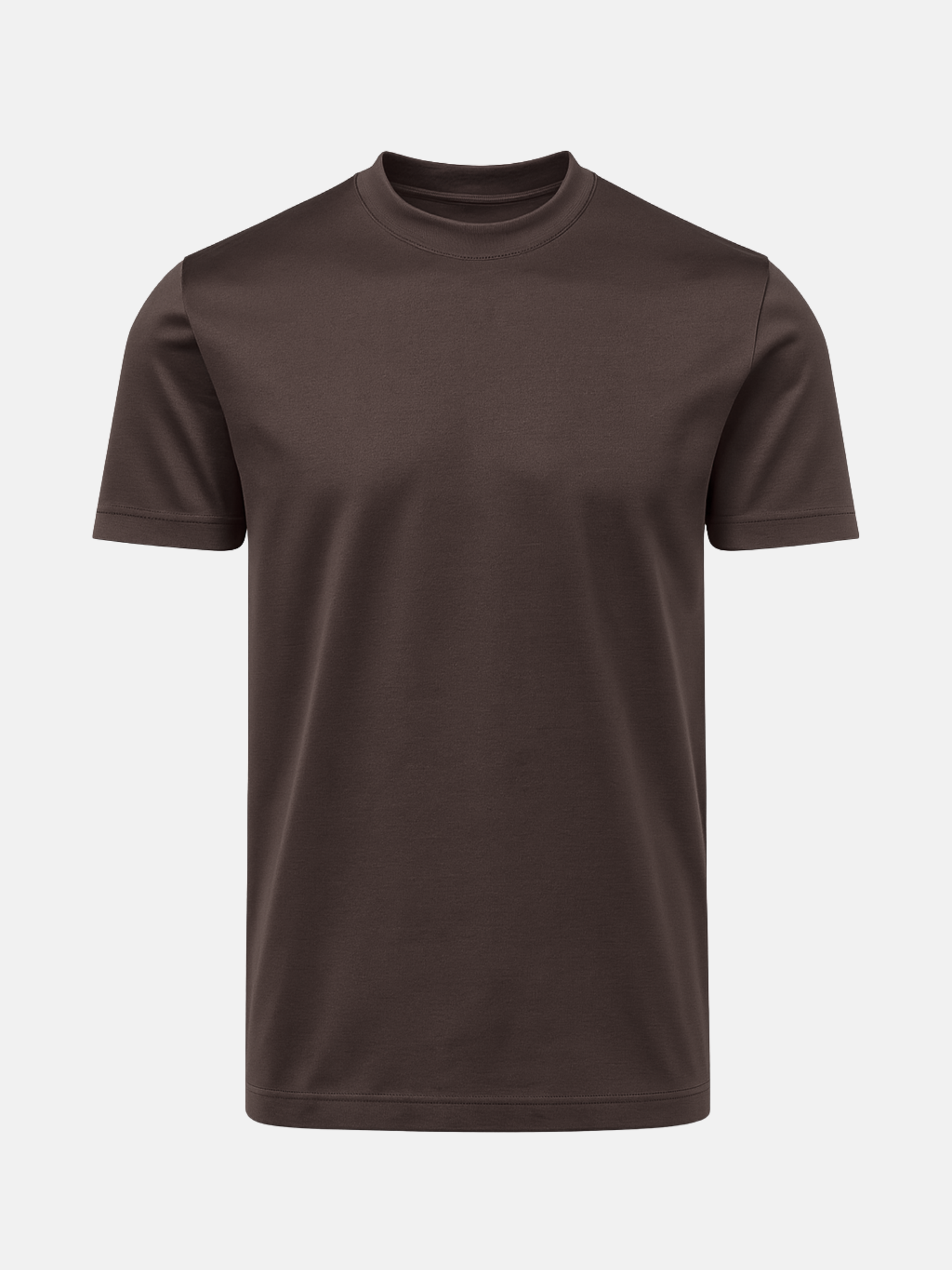 Mercerised Cotton T-Shirt - Dark Brown