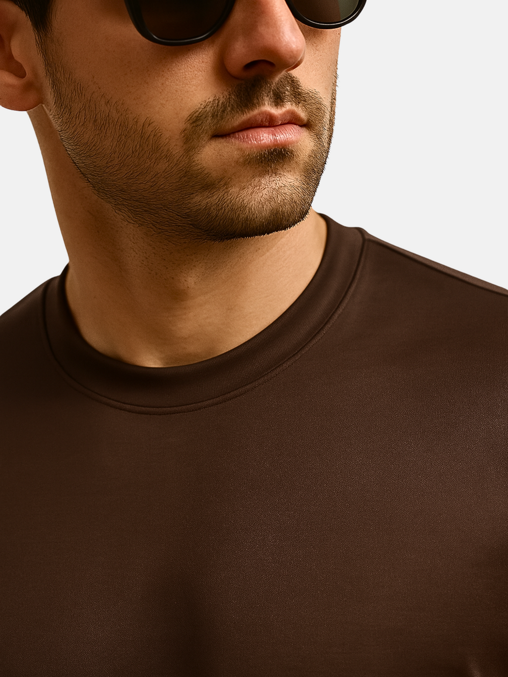 Mercerised Cotton T-Shirt - Dark Brown