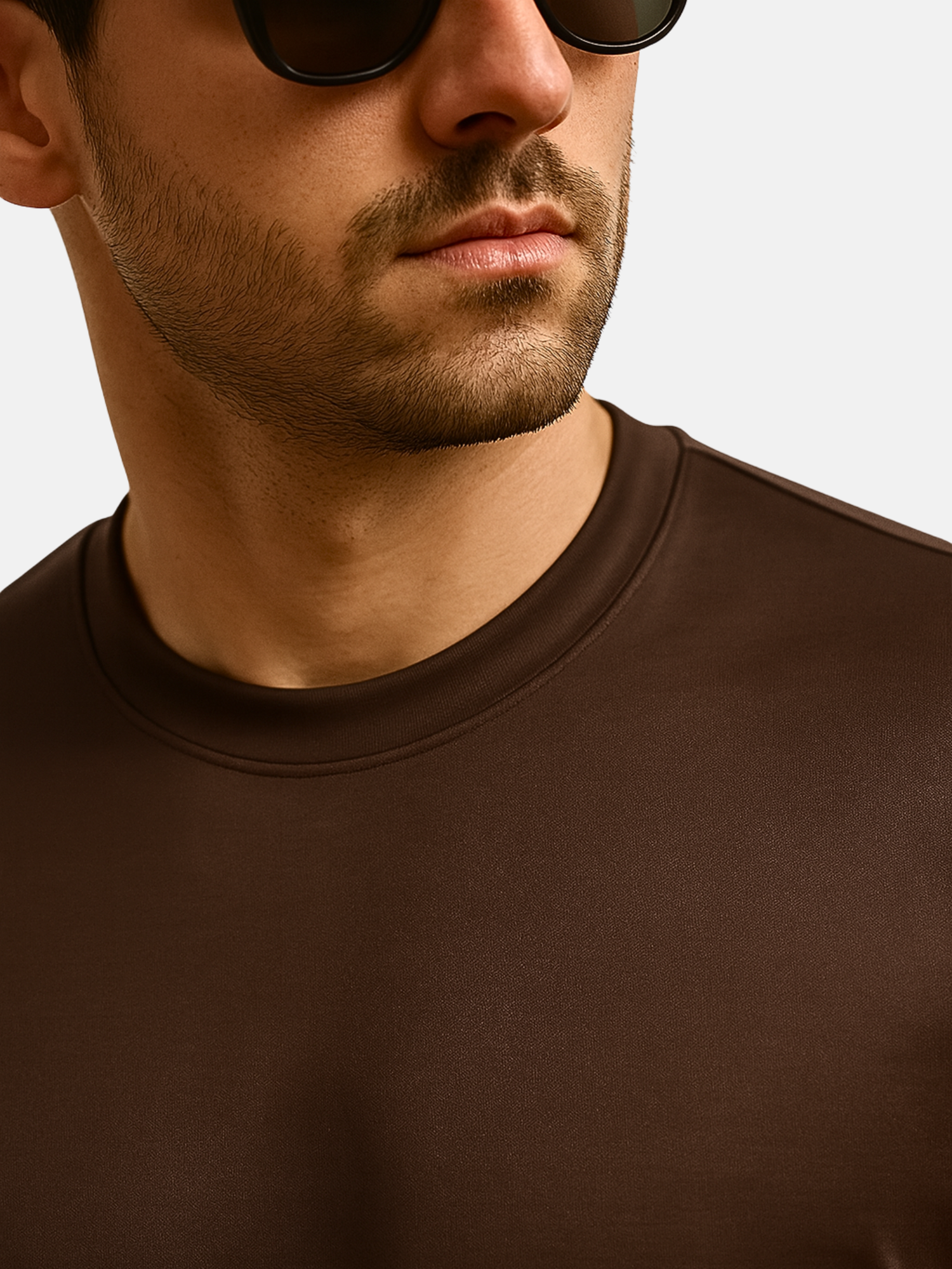 Mercerised Cotton T-Shirt - Dark Brown