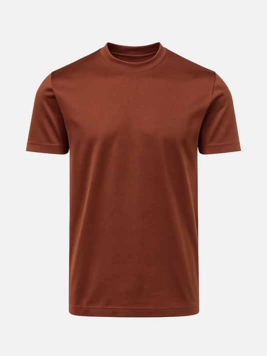 Mercerised Cotton T-Shirt - Terra