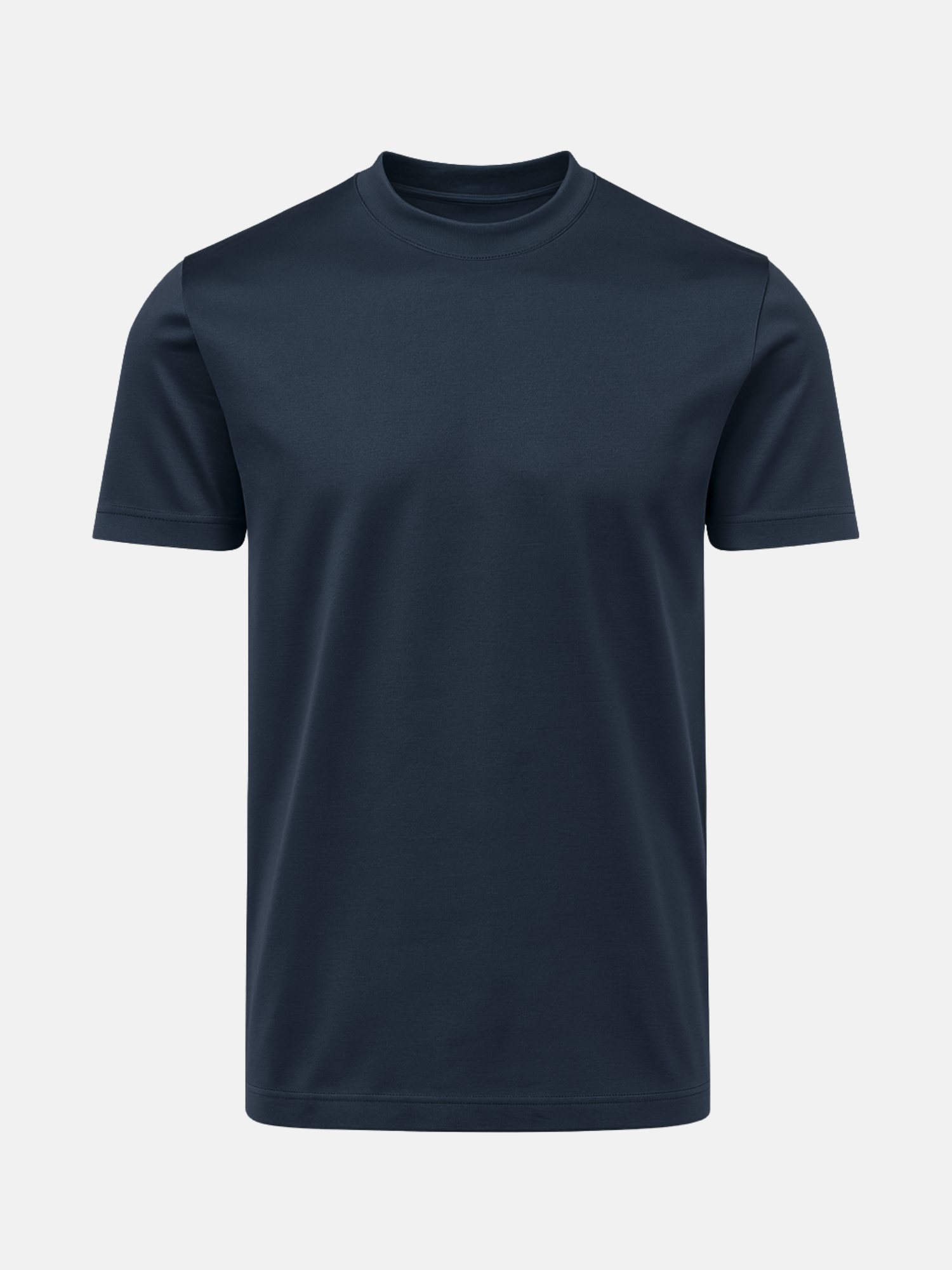 Mercerised Cotton T-Shirt - Navy