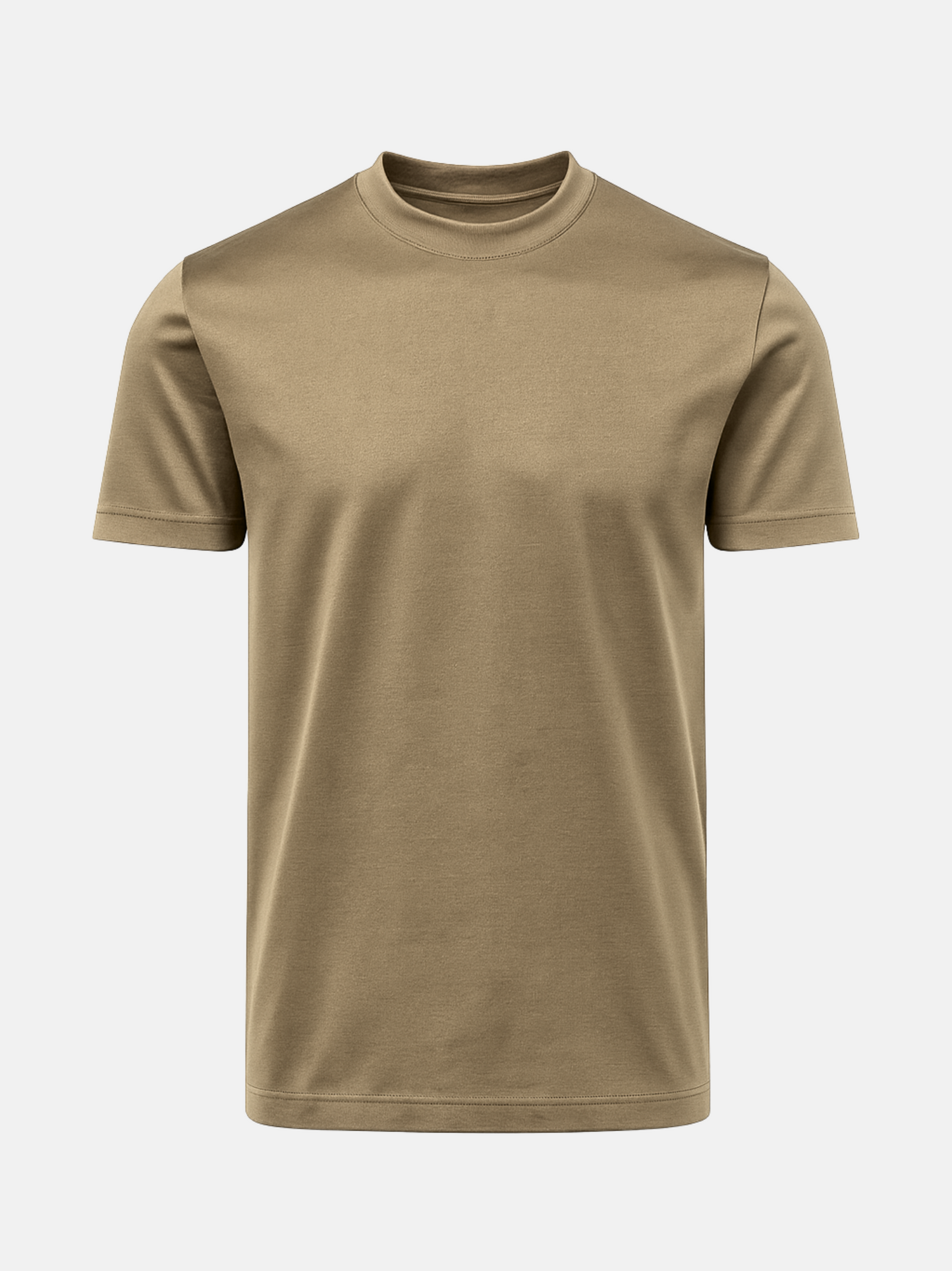 Mercerised Cotton T-Shirt - Khaki