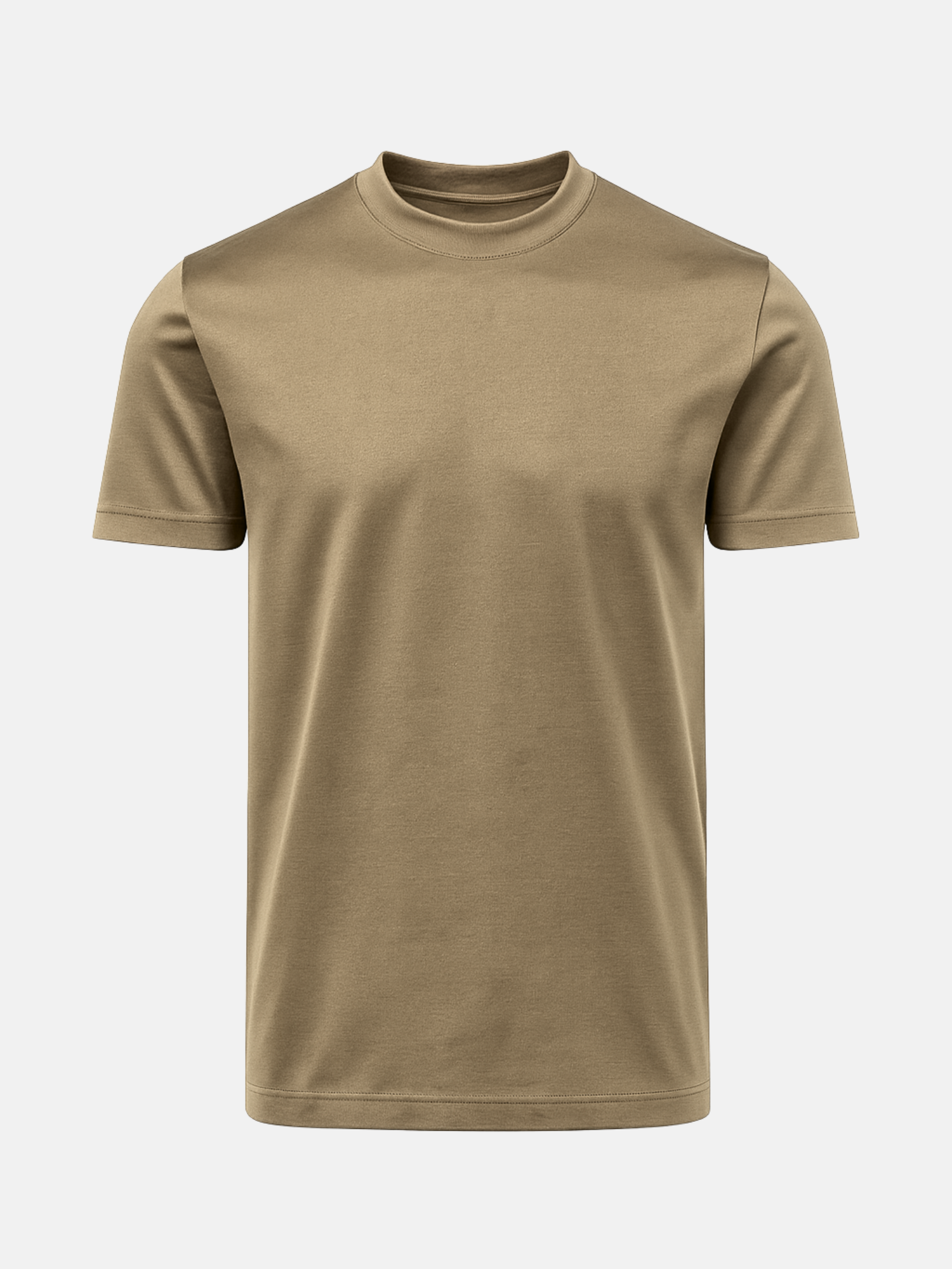 Mercerised Cotton T-Shirt - Khaki