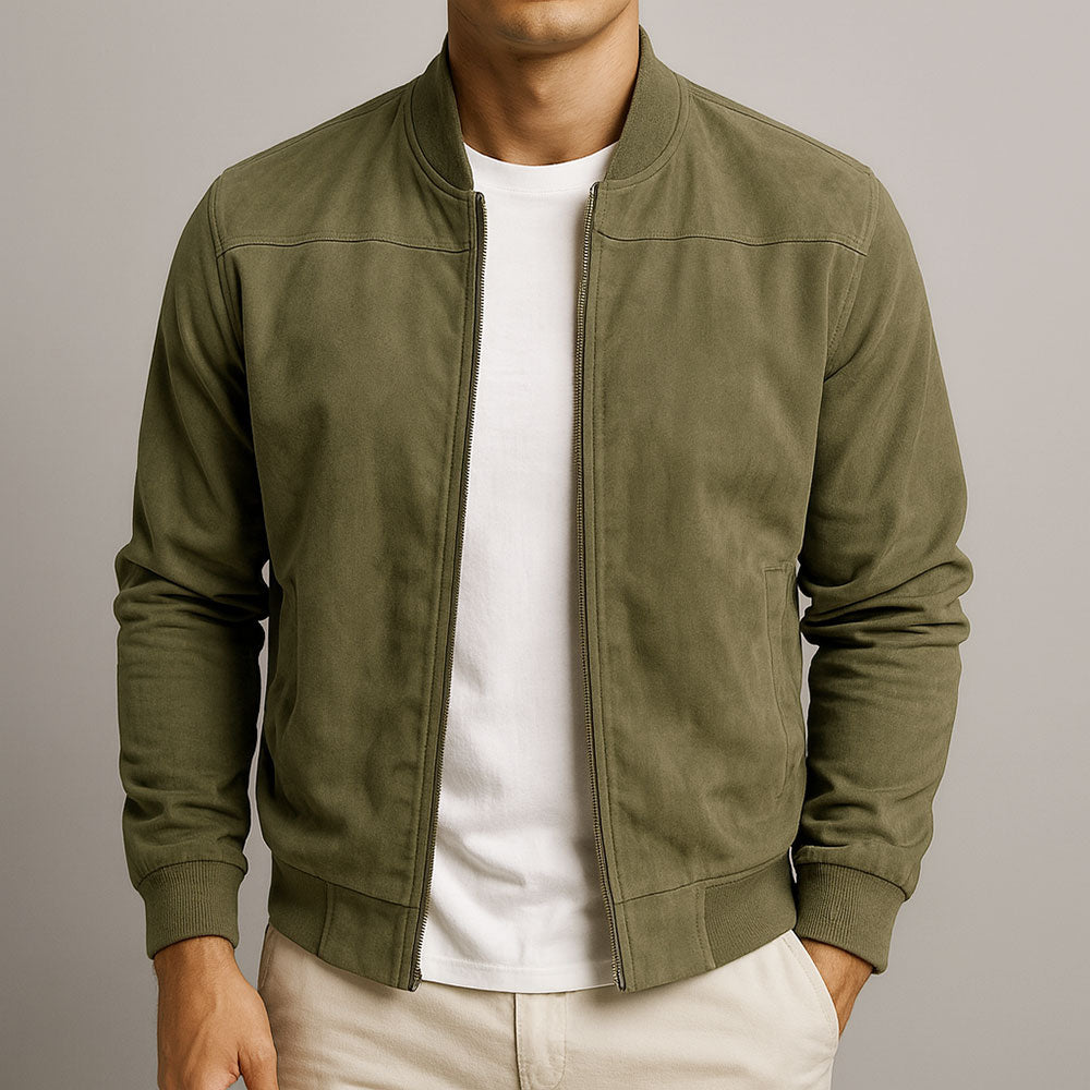 Classic Urban Suede Bomber Jacket