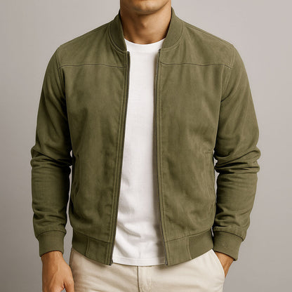 Classic Urban Suede Bomber Jacket