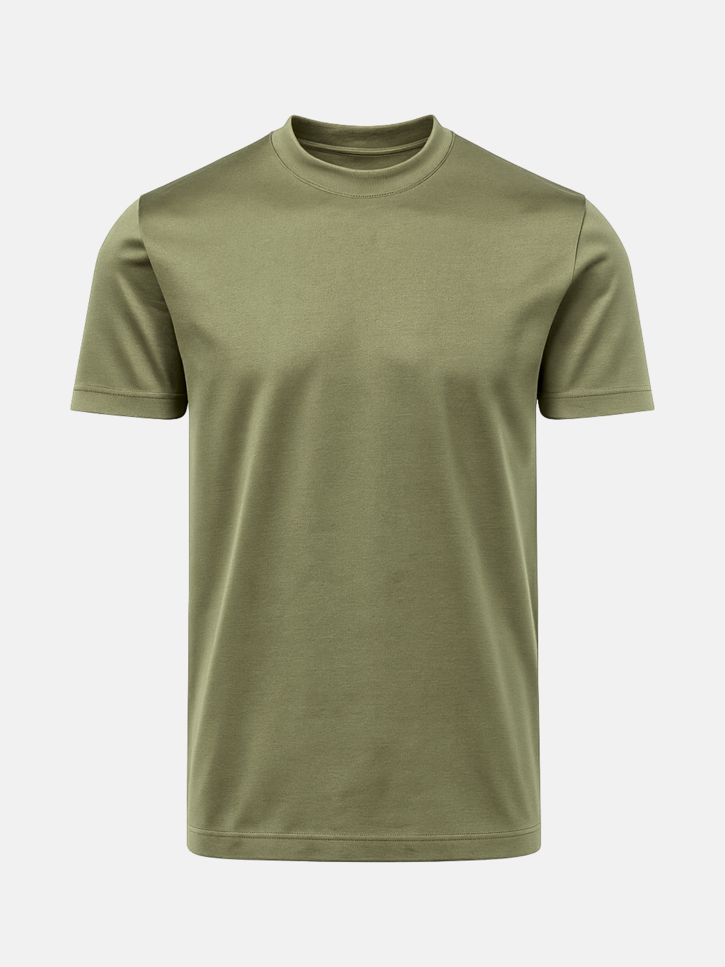 Mercerised Cotton T-Shirt - Olive
