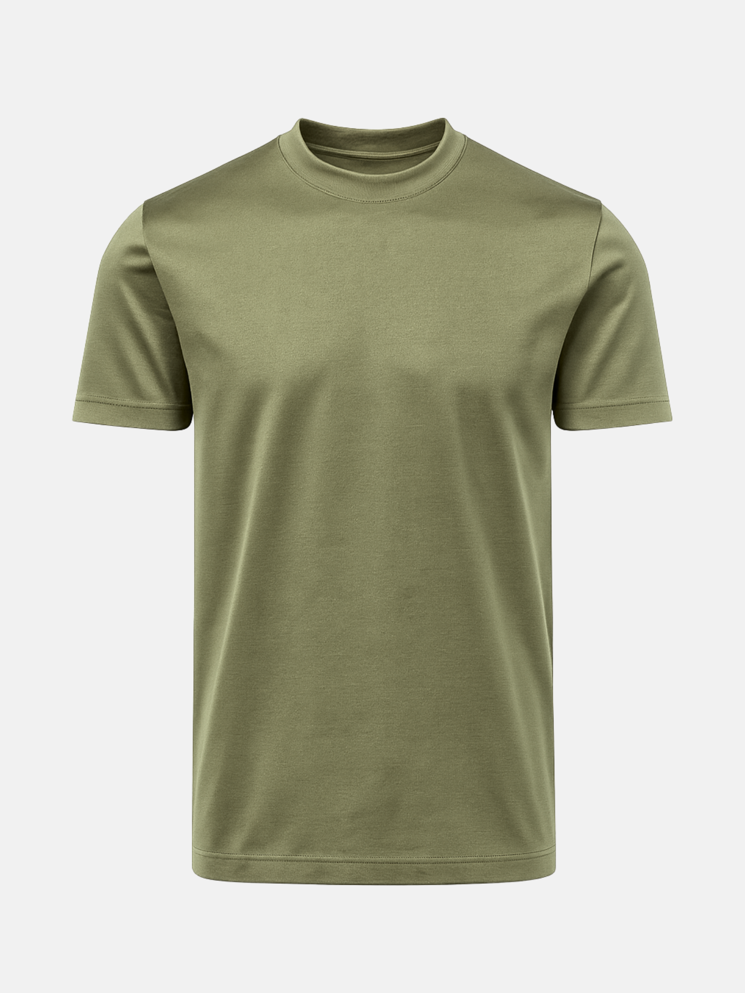 Mercerised Cotton T-Shirt - Olive