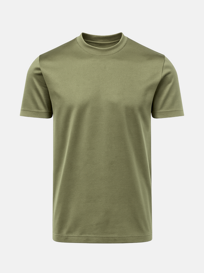 Mercerised Cotton T-Shirt - Olive
