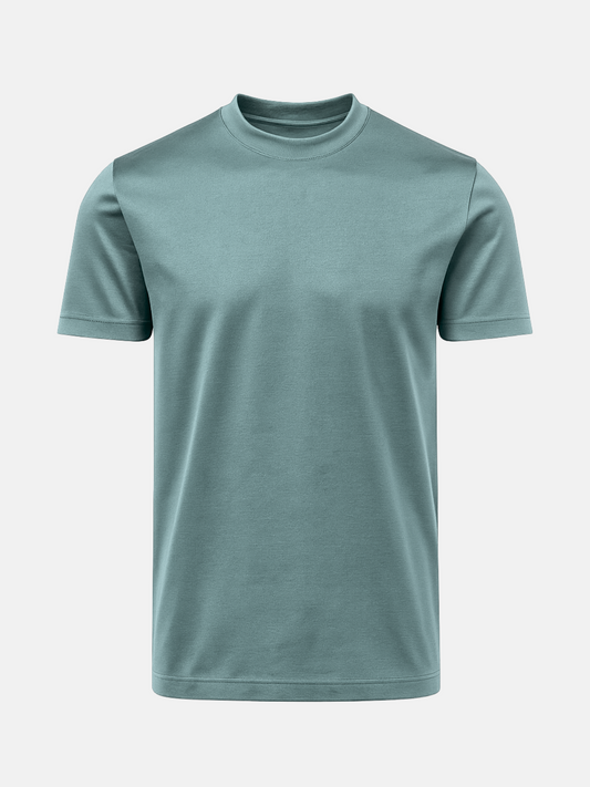 Mercerised Cotton T-Shirt - Light Blue