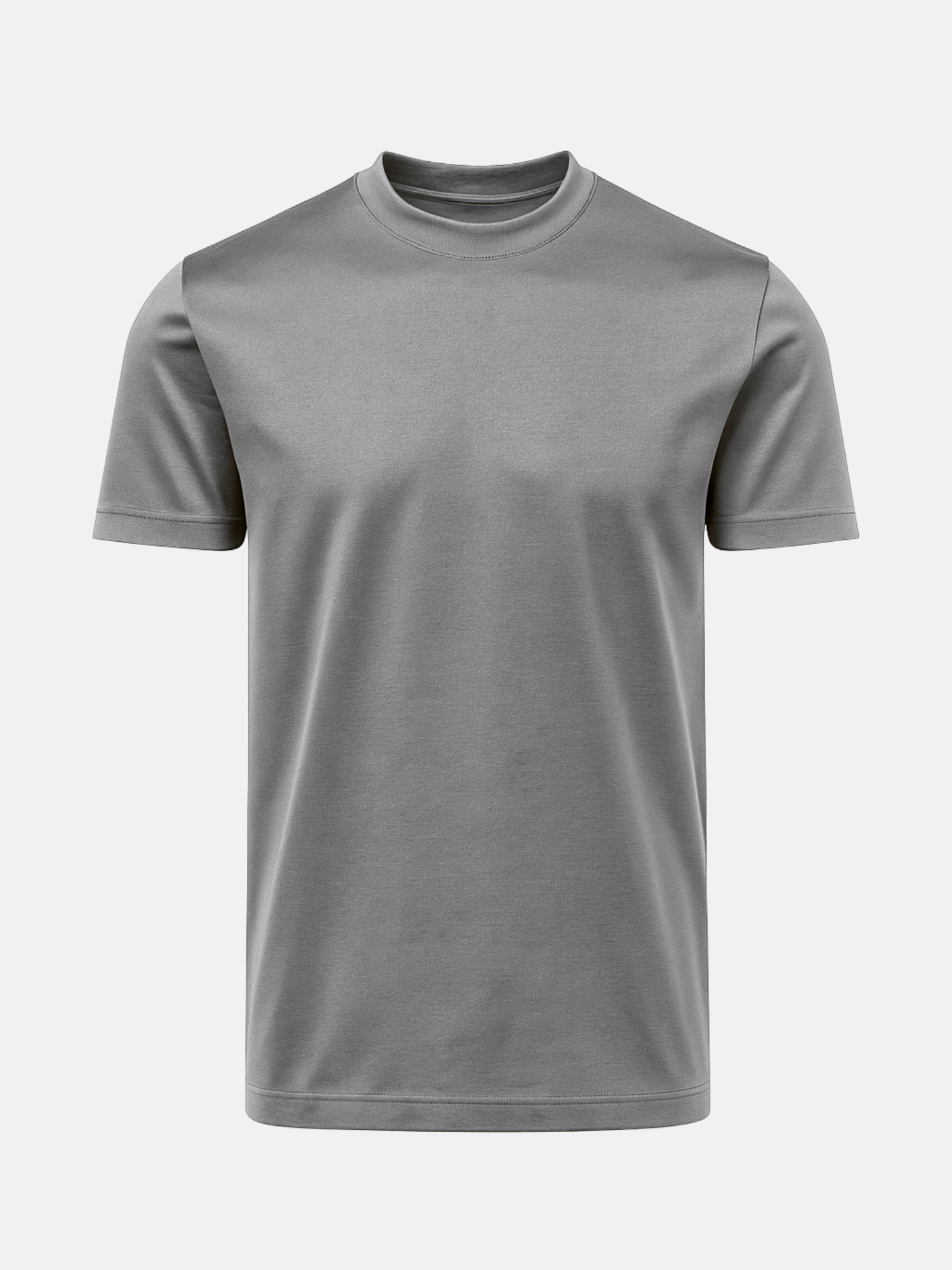Mercerised Cotton T-Shirt - Light Grey