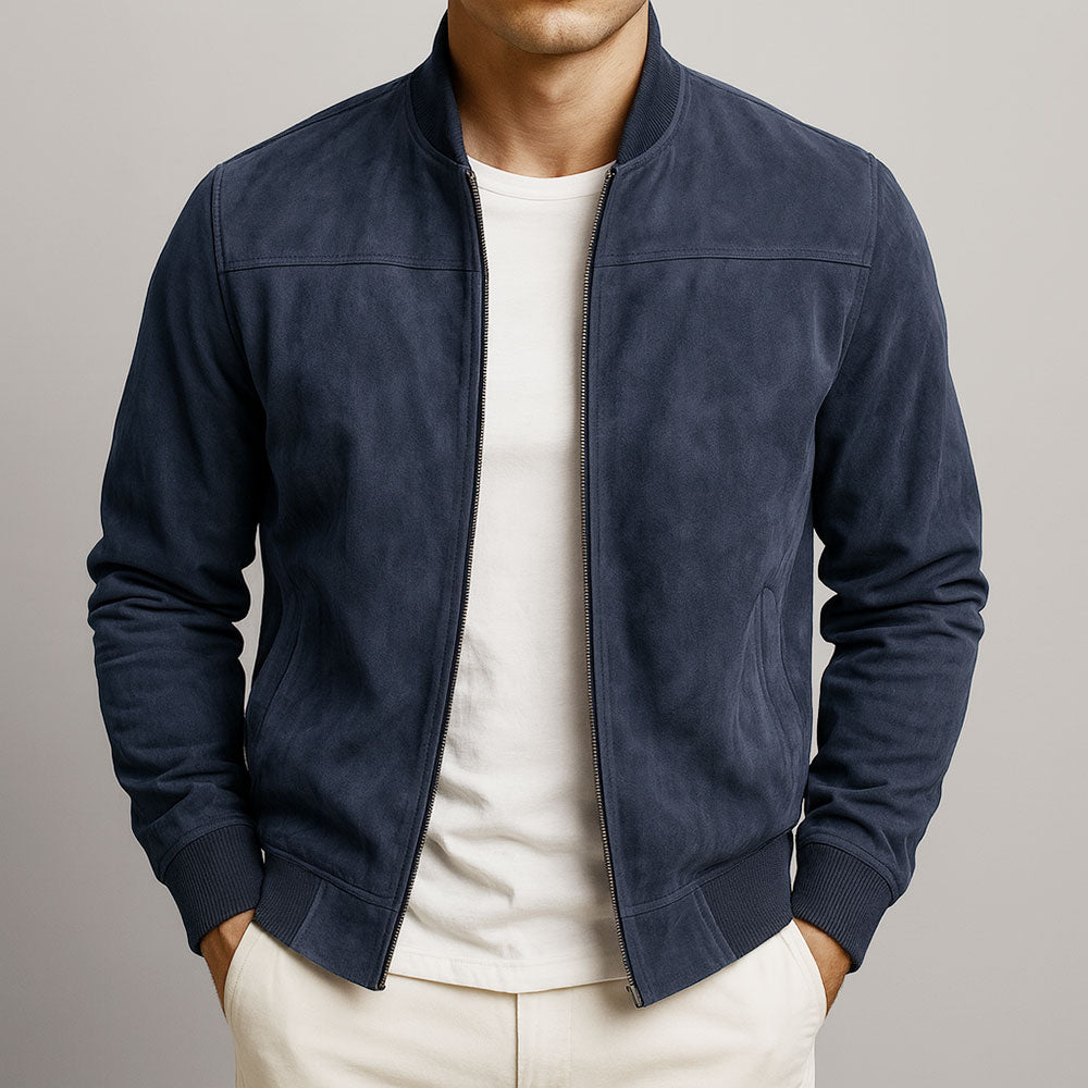 Classic Urban Suede Bomber Jacket