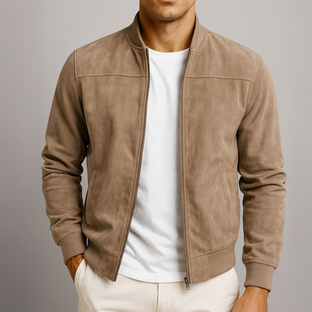 Classic Urban Suede Bomber Jacket