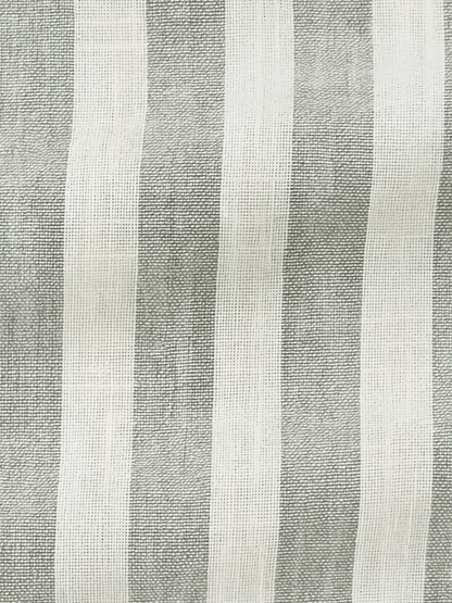 Striped Linen Shirt - Sage Green