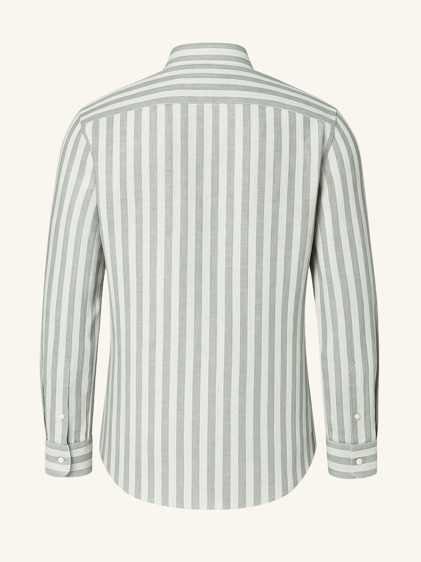 Striped Linen Shirt - Sage Green